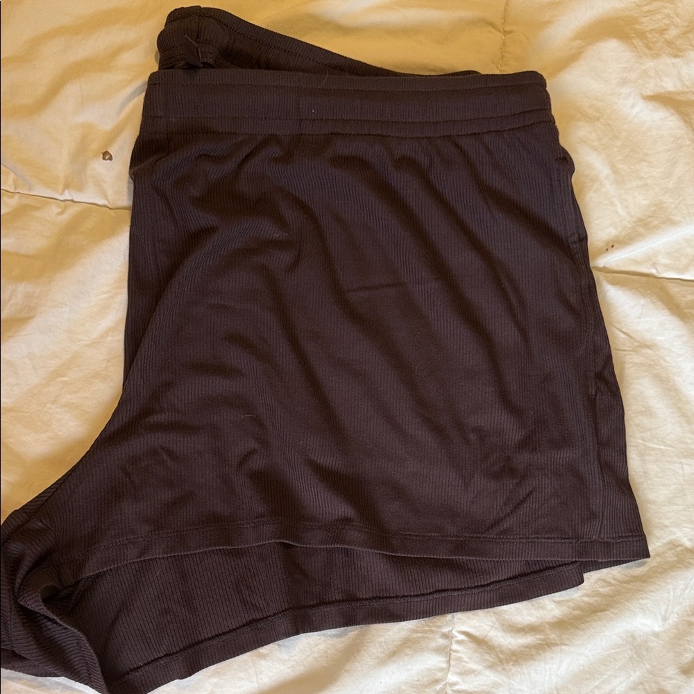 Skims Chocolate Ribbed Shorts